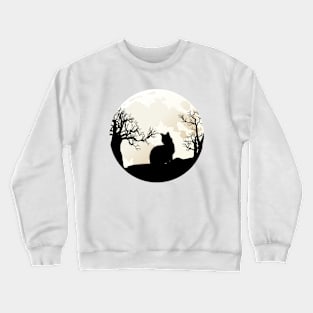 cat  in the moonlight gifts Crewneck Sweatshirt